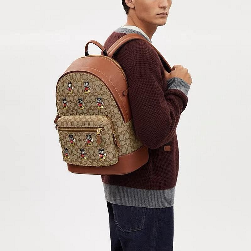 DISNEY X COACH WEST BACKPACK IN SIGNATURE JACQUARD WITH MICKEY MOUSE PRINT ?? Disney X Coach West Backpack In Signature Jacquard With  main image 4