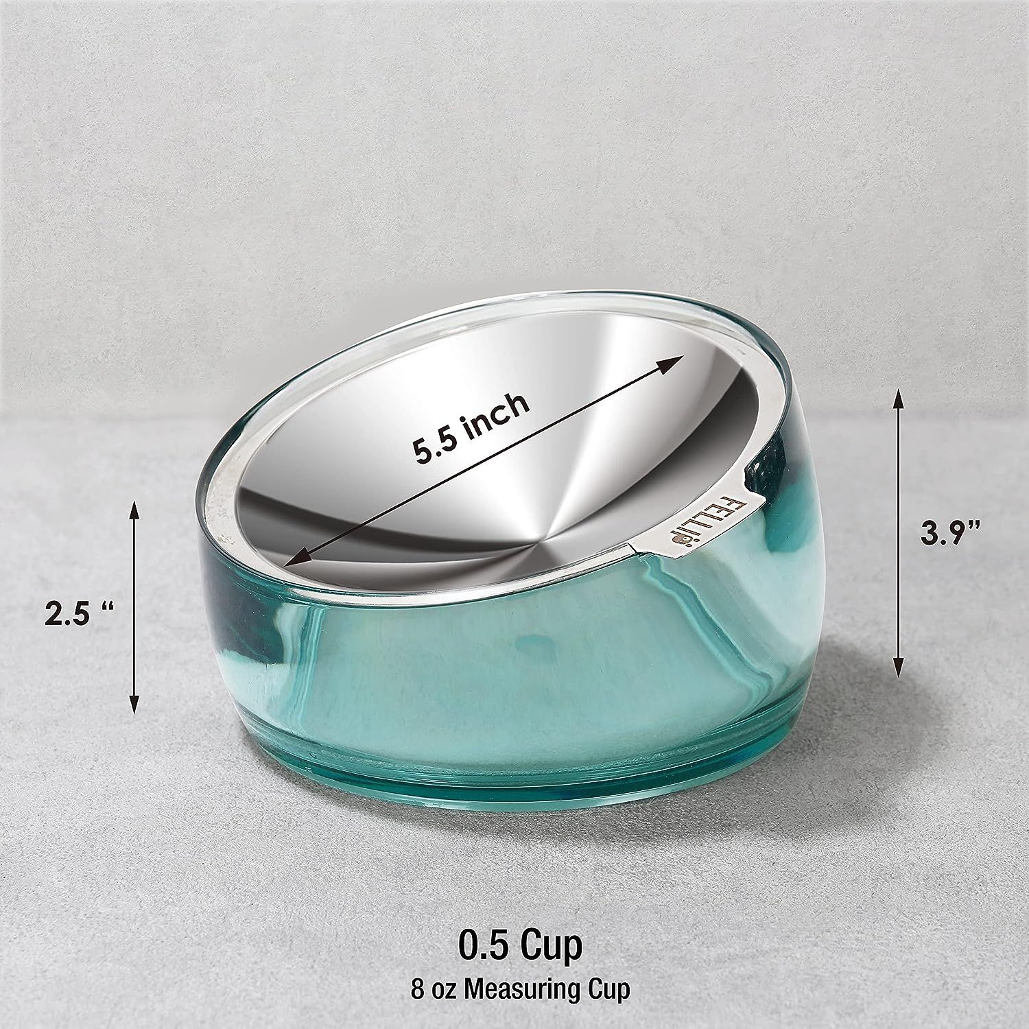 Felli Pet Oblik Whisker Fatigue Friendly Raised Cat Food Bowl Stainless Steel Angled Shallow Dish Tilted