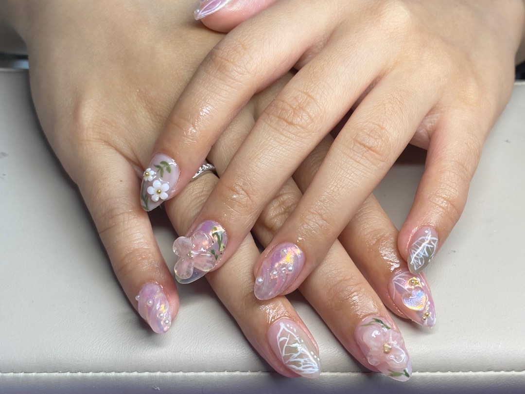 Flowery nails extension Beauty Personal Care Hands Nails on