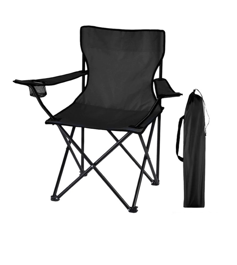 Foldable Outdoor Chair (black), Sports Equipment, Hiking & Camping on