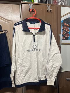 Fred perry half zip white