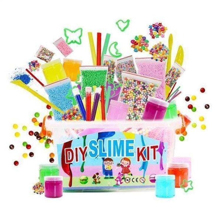 DIY Slime Making Kit 108 Clear Crystal Foam Beads With Glitter