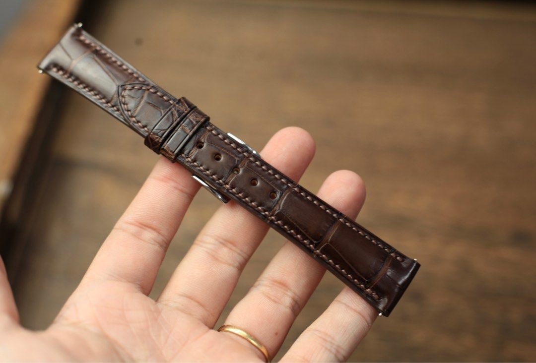 Genuine alligator leather strap handmade strap quick release