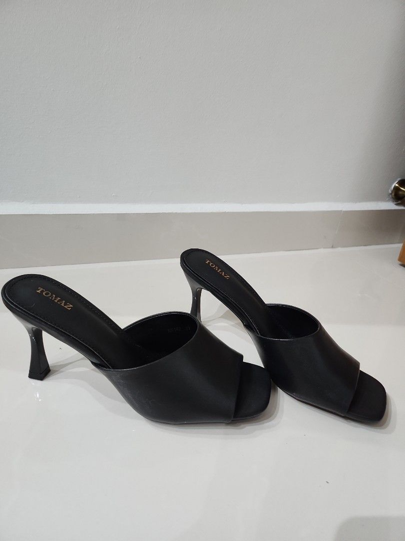 Genuine Leather Heeled Mules Women s Fashion Footwear Heels on