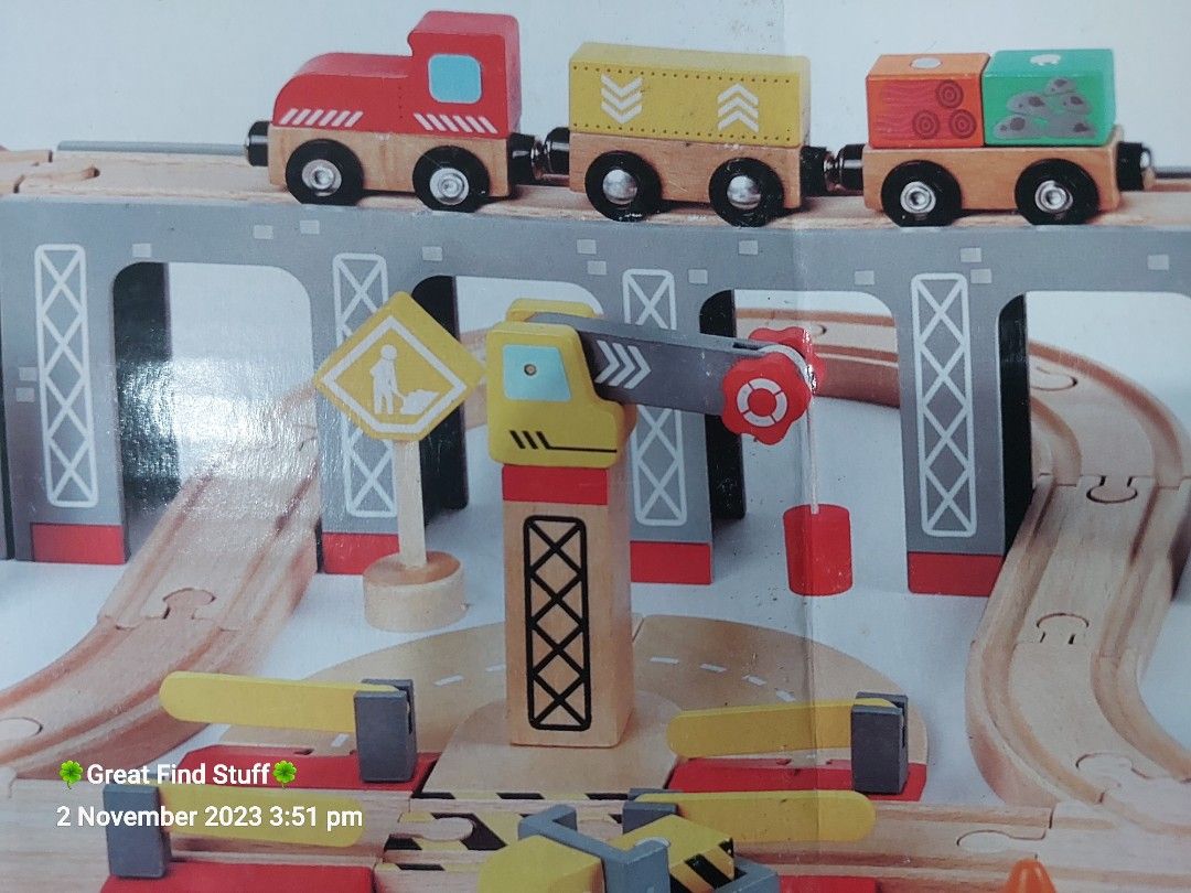 [GFS]Anko Wooden Construction Train Set, Hobbies & Toys, Toys & Games