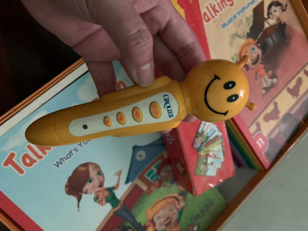 GROLIER Talking English (Category: Children's Books) located in Mandaluyong City. Submitted by everythingnoice (Listing ID 1261066340, Image 2). Description: • Grolier Talking English complete set: 20 Books with 1 Talking Pen • Talking pen is still working This is not brand new, expect some signs of usage. As is - where is. No return, no exchange. .