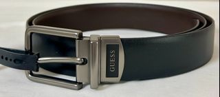 GUESS BLACK / BROWN SIGNATURE LOGO TWIST REVERSIBLE LEATHER BELT EXTRA LARGE XL