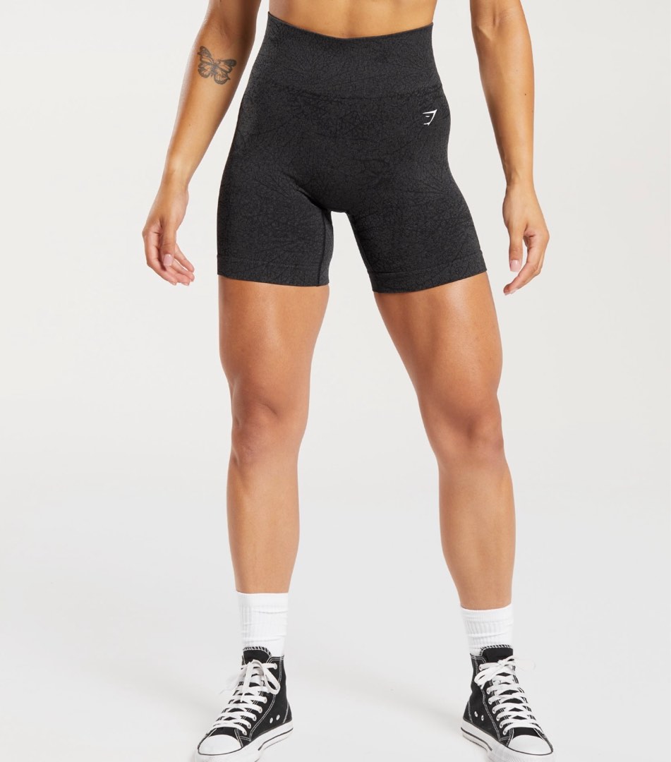 GYMSHARK ADAPT OMBRE SEAMLESS SHORTS- Black/ Black Marl, Women's Fashion,  Activewear on Carousell