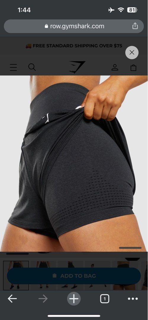 Gymshark Vital Seamless 2.0 2-in-1 Shorts - Black Marl, Women's