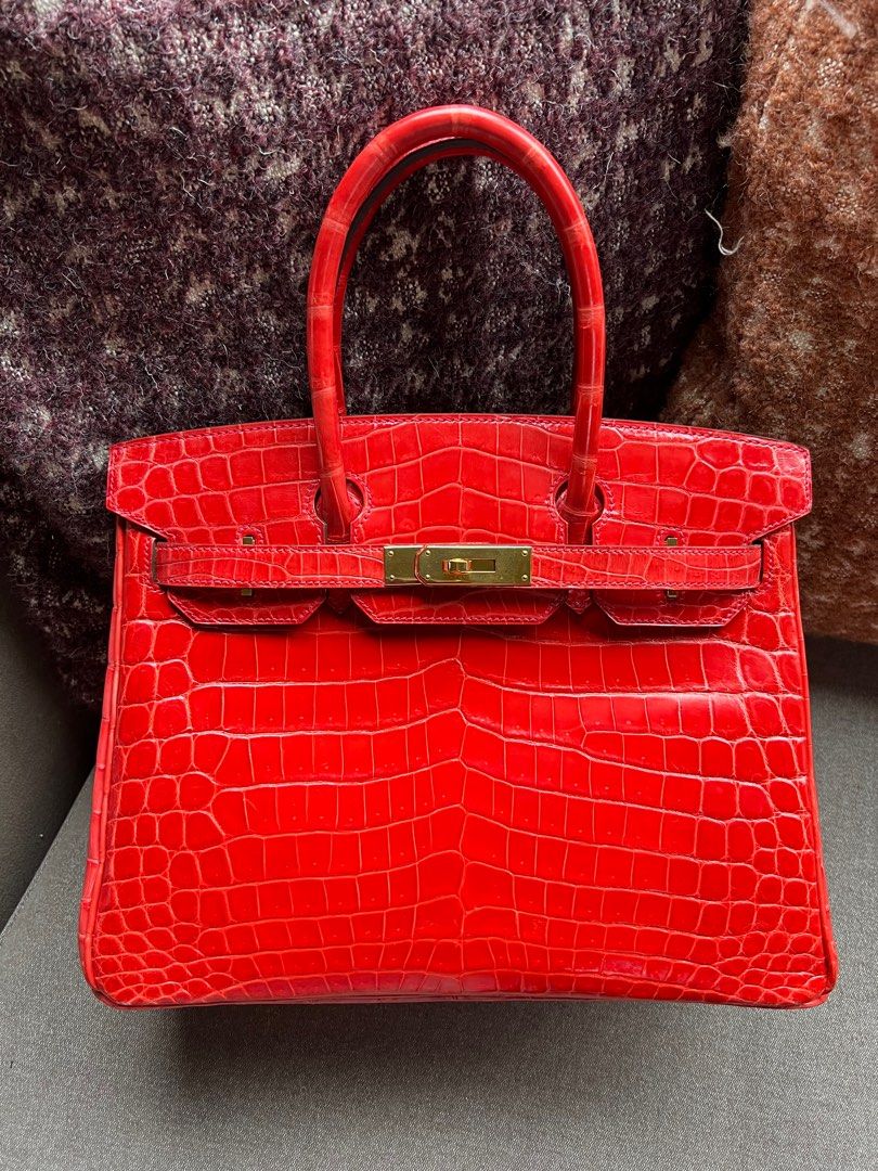 Red crocodile birkin best sale