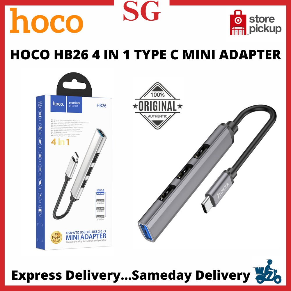 HOCO HB26 4 IN 1 TYPE C MINI ADAPTER Store Pickup Express Delivery
