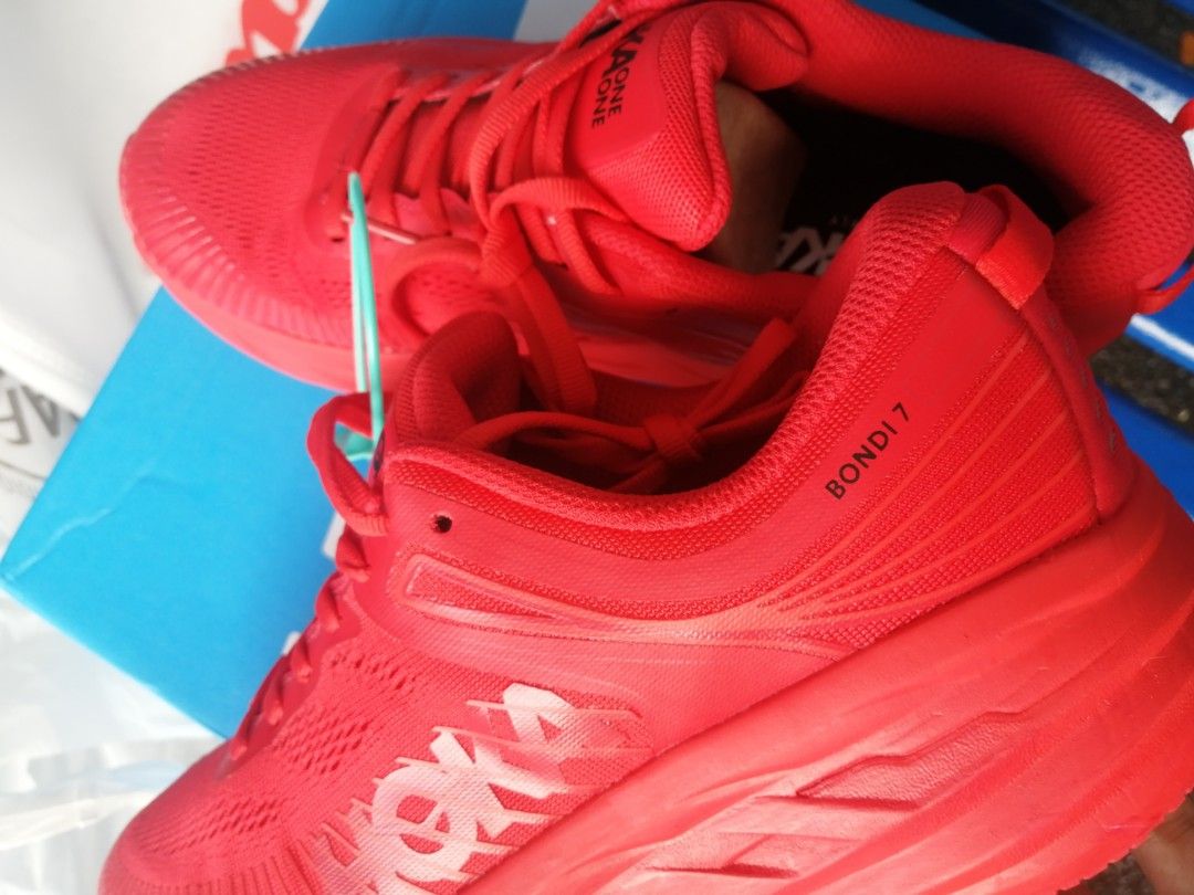 Red best sale hoka shoes