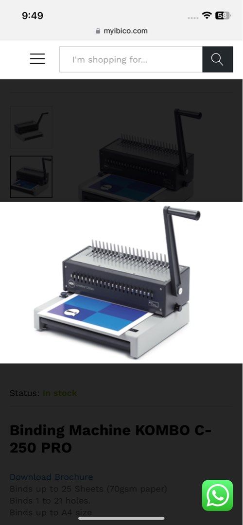Ibico Binding Machine KOMBO C250 PRO, Computers & Tech, Office