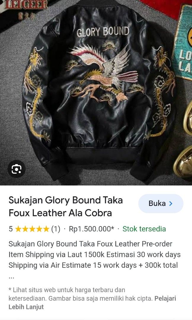 Jaket sukajan glory clearance bound
