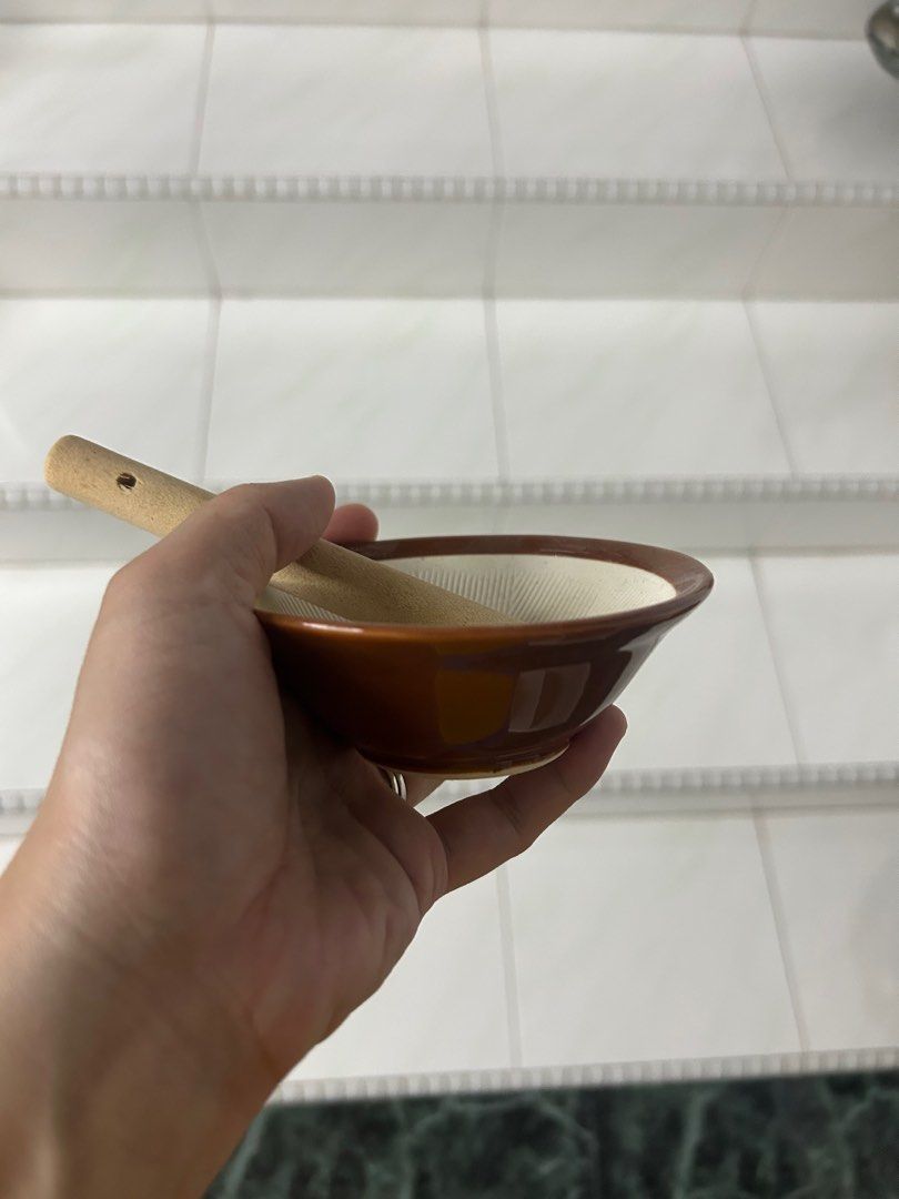 Japan Mortar & Pestle Suribachi & Surikogi Compact Grinding Bowl Sesame