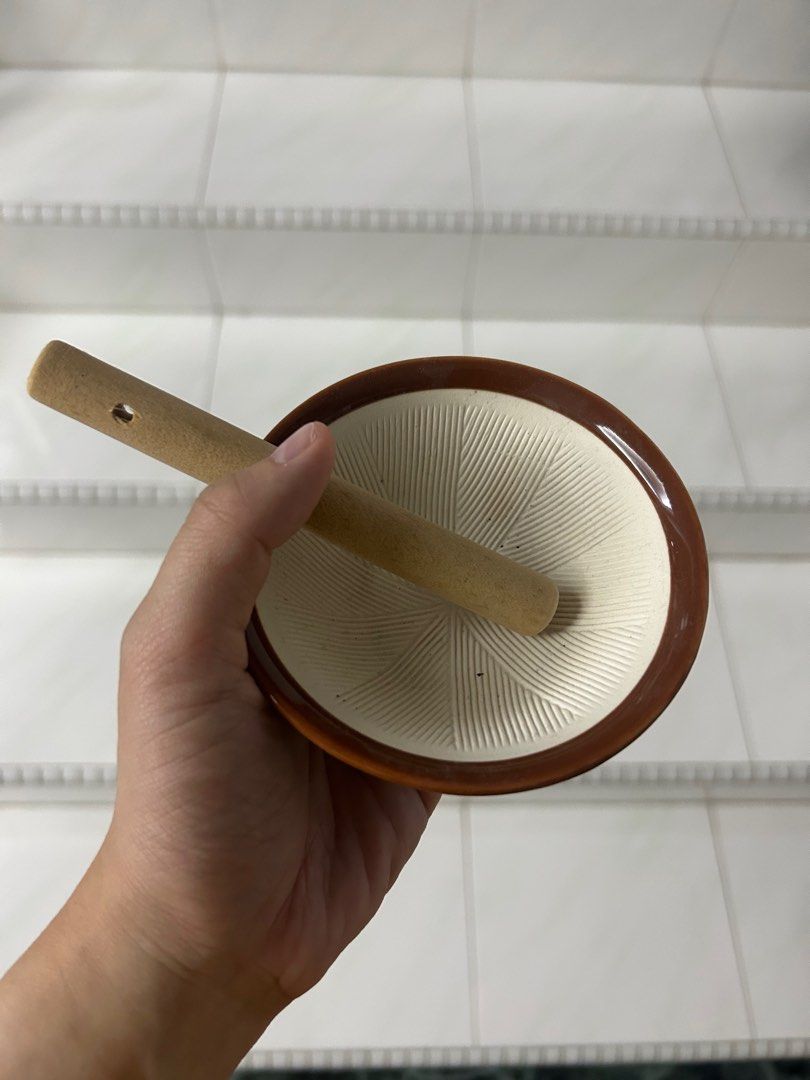 Japan Mortar & Pestle Suribachi & Surikogi Compact Grinding Bowl Sesame