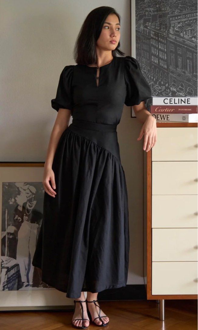 Gathered hotsell asymmetrical skirt