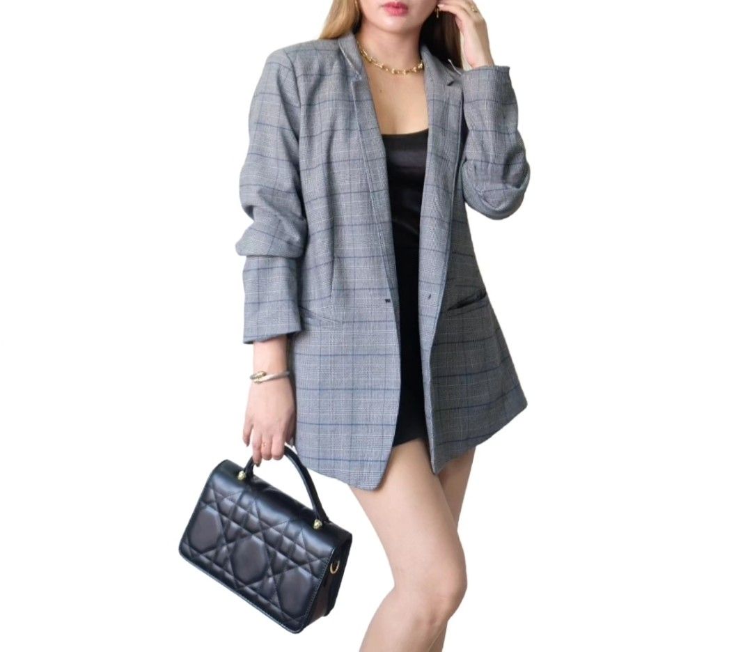 Loft plaid blazer shop