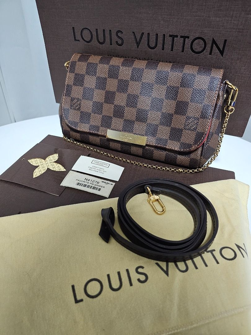 🧡Louis Vuitton DE Favorite PM 2WAY Bag (Category: Luxury Bags & Wallets) located in Las Pinas. Submitted by mybagsfromthepast (Listing ID 1278119491, Image 2). Description: 100% Original Louis Vuitton DE Favorite PM 2WAY Bag Very good preloved condition with minimal signs of wear such as scratches on front logo plate. Comes with original paper bag, box, dustbag, and copy of store receipt Measurements (Approx) Width:9.5in Height:6.5in Depth: 2in 