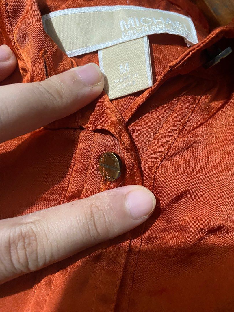 Michael kors orange blouse on sale