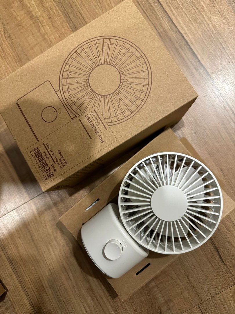 Muji Low Noise USB Desk Fan, Furniture & Home Living, Lighting & Fans