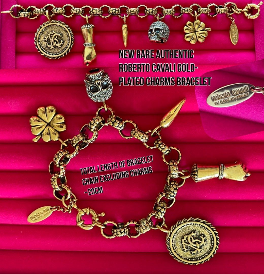 Gold plated charm bracelet hotsell