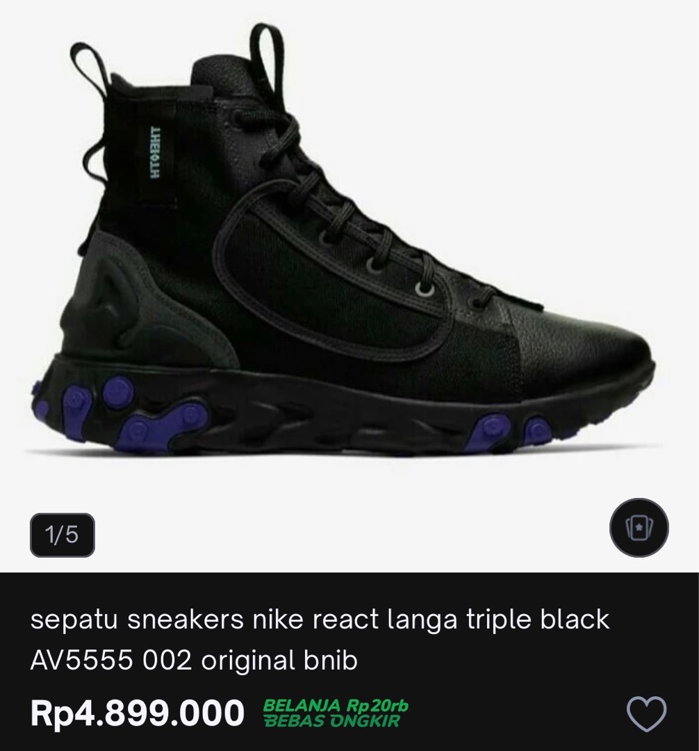 Nike React Langa Triple Black sneaker - Main Image