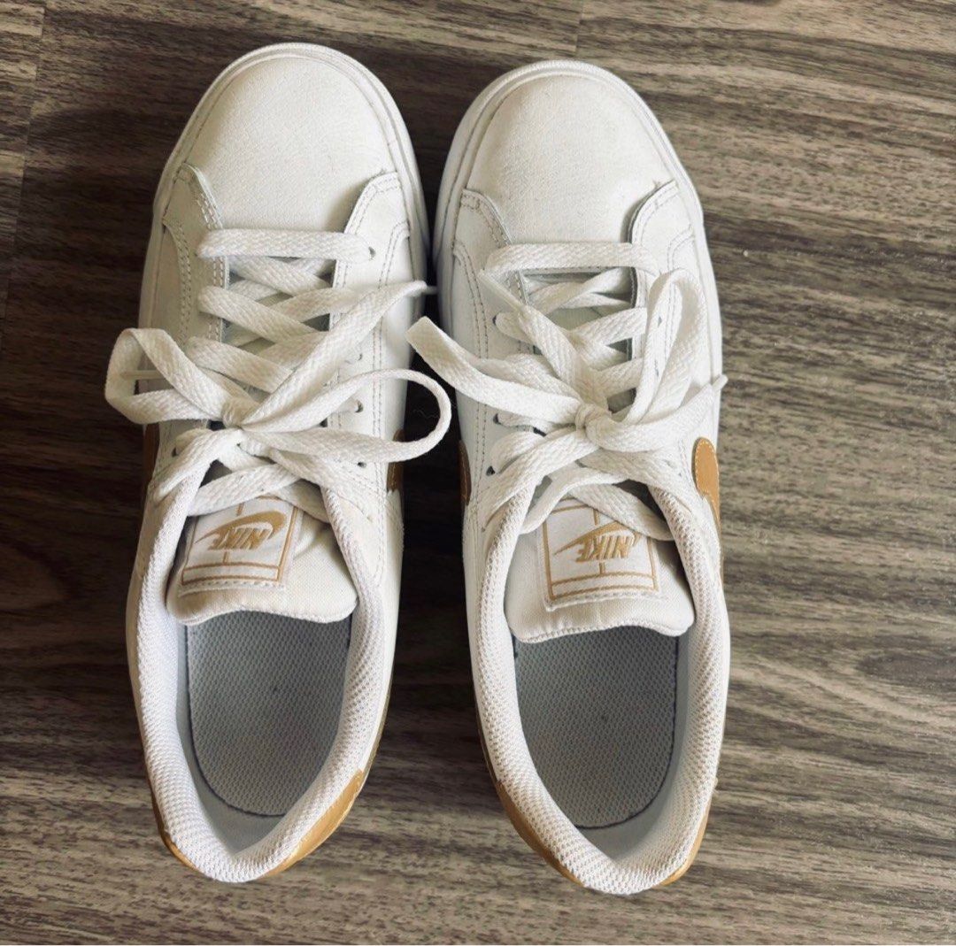 White and discount gold sneakers women's