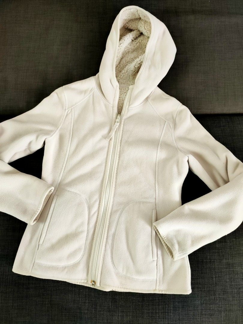 White fleece zip up outlet