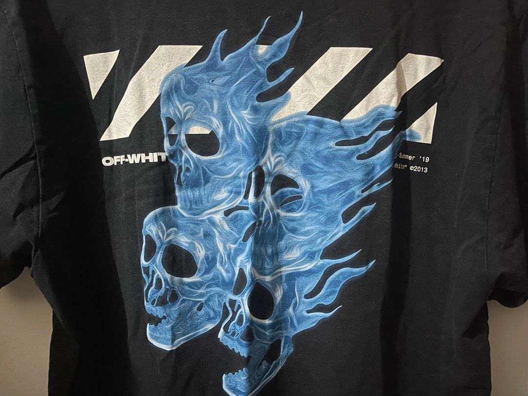 Off white SS18 Diag Skull tee Authentic Men s Fashion Tops