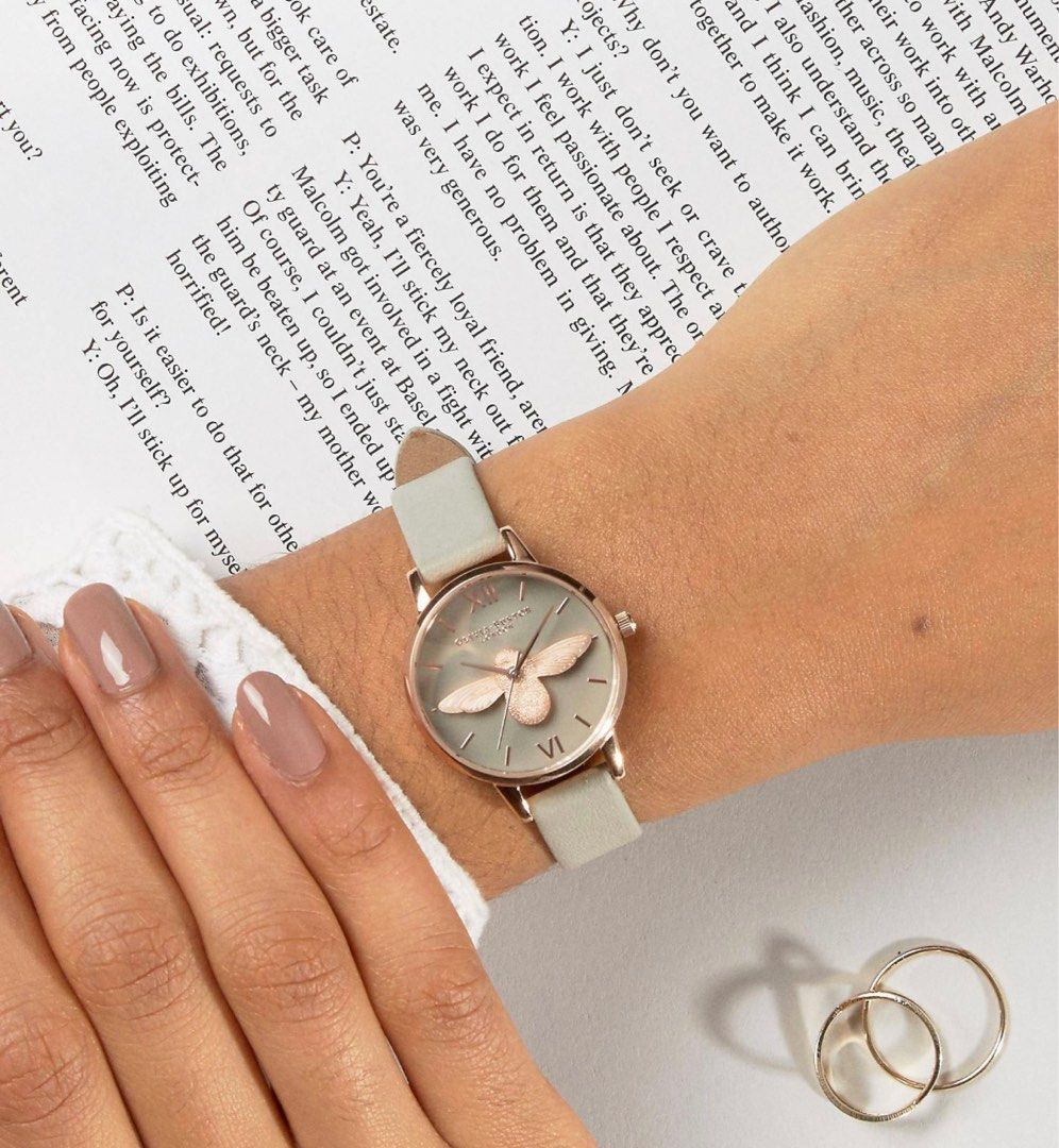 Olivia burton grey and rose gold watch 2025