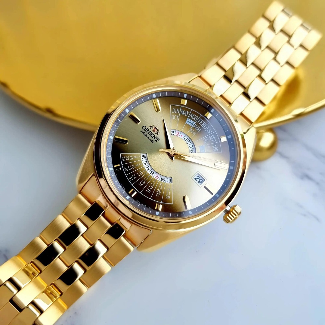 Orient RA BA0001G10B Multi Year Calendar Gold Tone Analog Automatic Stainless Steel Men s Watch RA BA0001G Men s Fashion Watches Accessories Watches on Carousell