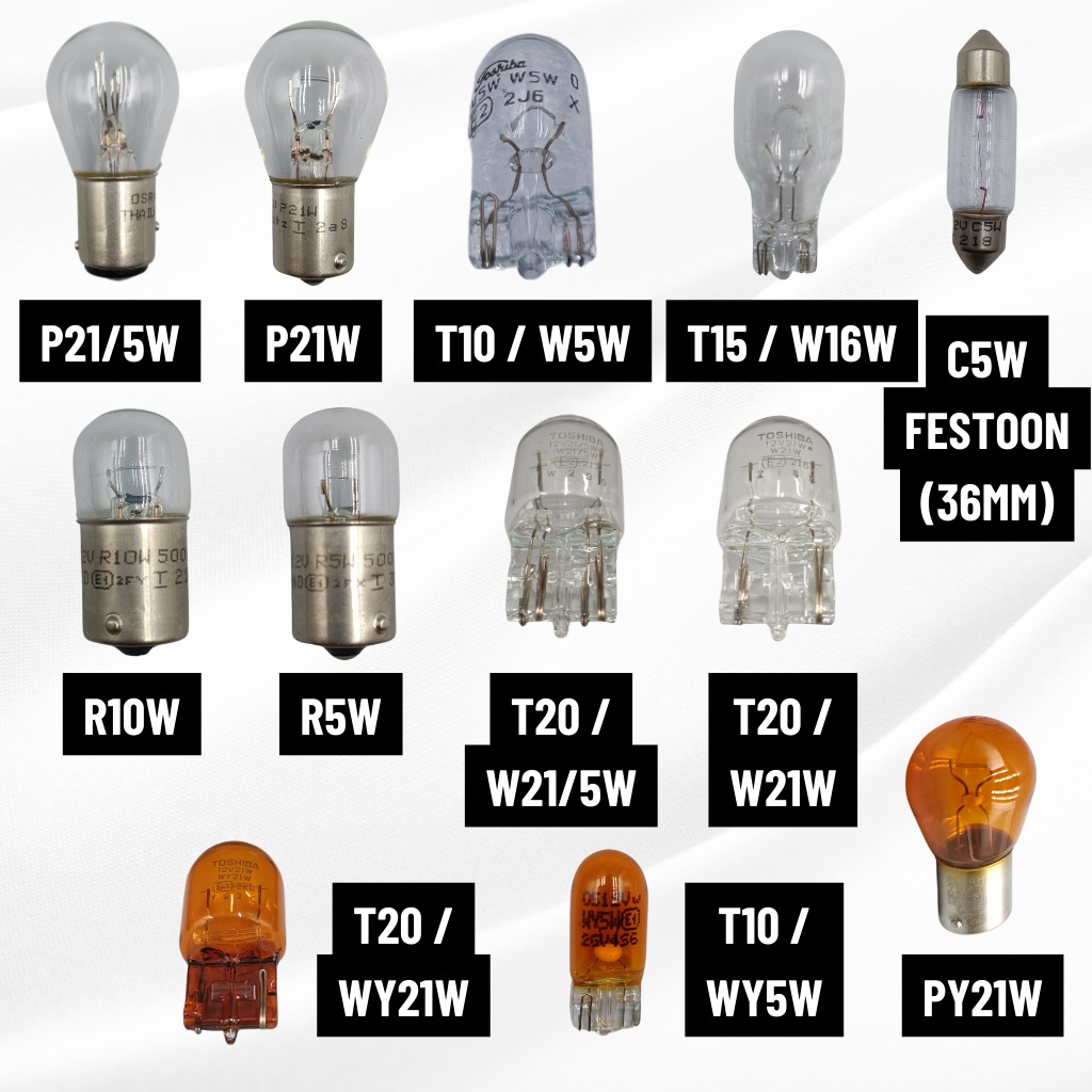 Osram P21/5W P21W C5W Festoon R10W R5W PY21W Toshiba T10 / W5W T15 ...