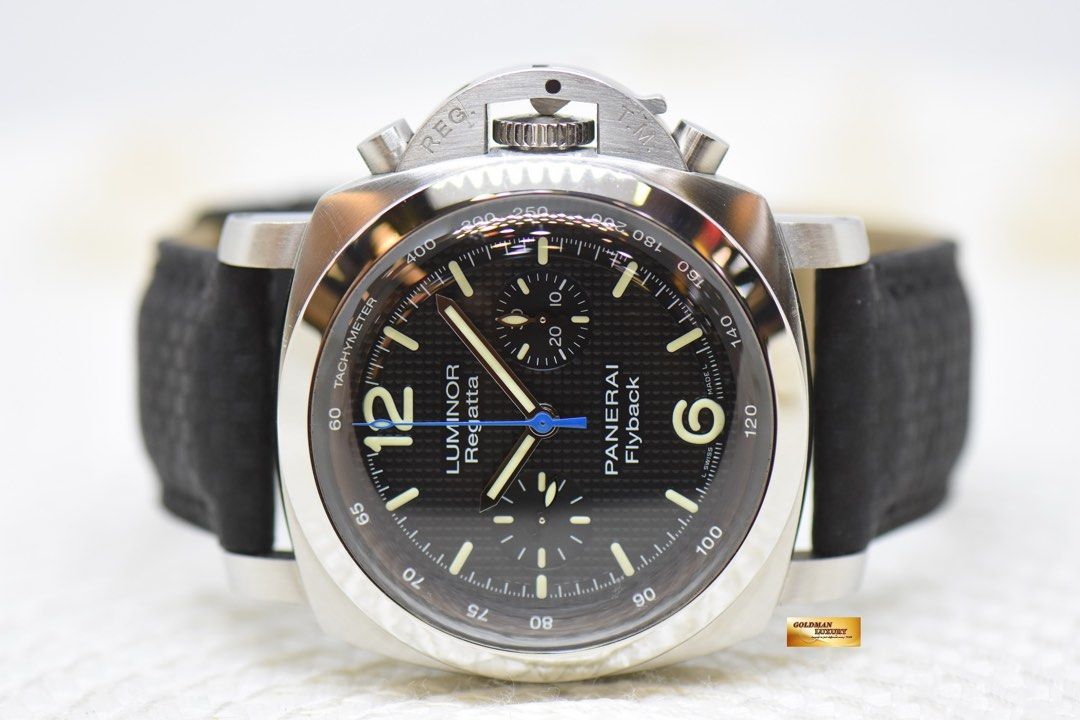 PANERAI LUMINOR 1950 FLYBACK REGATTA CHRONOGRAPH 44mm STEEL AUTOMATIC PAM 253 MINT