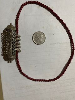 Prayer necklace coral with pakistaan pendant