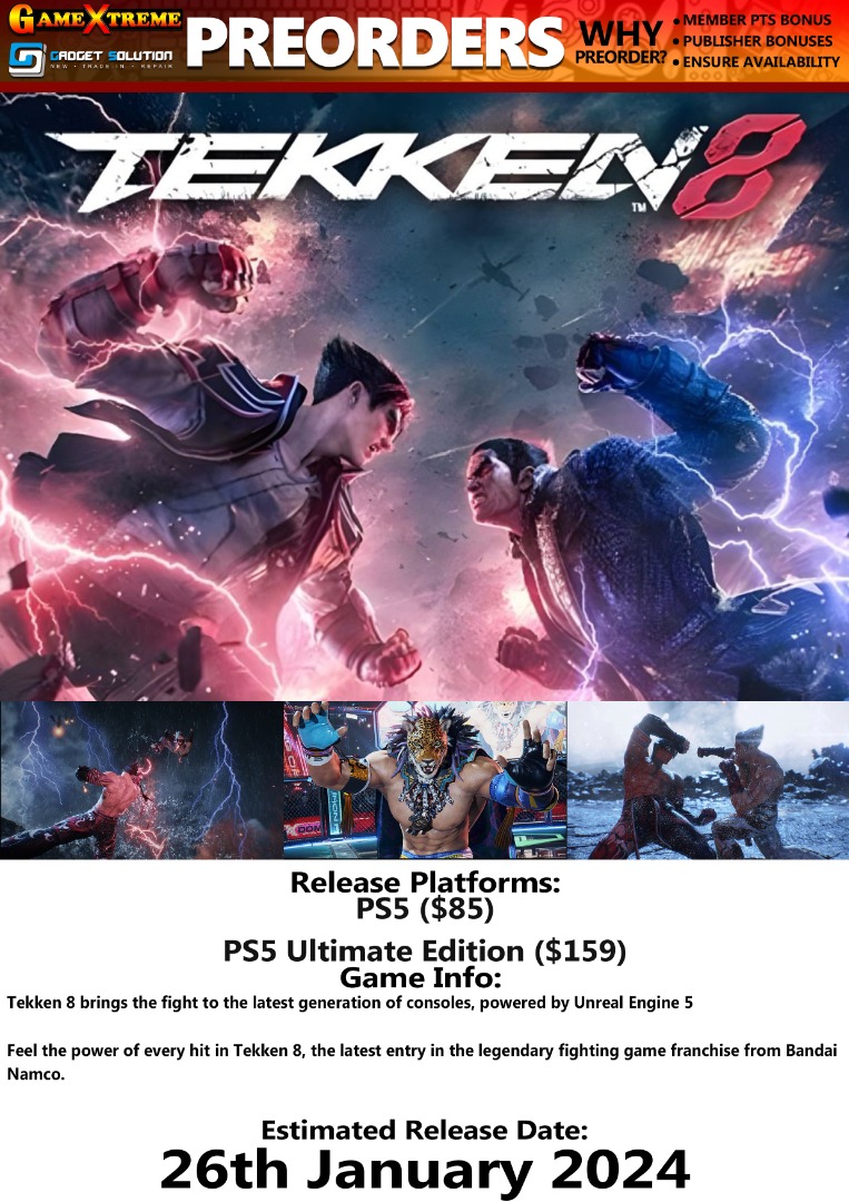 PREORDER]PS5 TEKKEN 8, Video Gaming, Video Games, PlayStation on Carousell