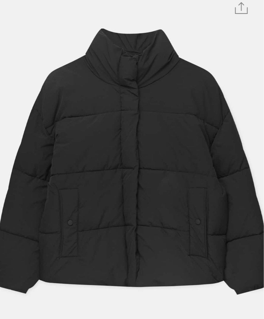 Pull and bear on sale high collar puffer jacket