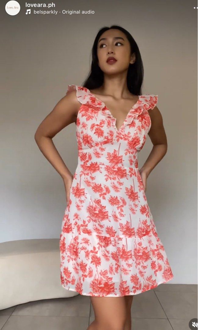 Red orange floral dress (Category: Dresses) located in Makati City. Submitted by shopwithstyle_ (Listing ID 1278201574, Image 3). Description: RFS: Decluttering *Brand new with tag* 📌Payment first. 📌No COD. 📌No return, no exchange. 📌No cancellation of order/s. .