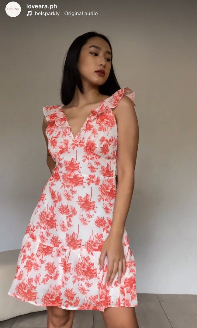 Red orange floral dress (Category: Dresses) located in Makati City. Submitted by shopwithstyle_ (Listing ID 1278201574, Image 2). Description: RFS: Decluttering *Brand new with tag* 📌Payment first. 📌No COD. 📌No return, no exchange. 📌No cancellation of order/s. .