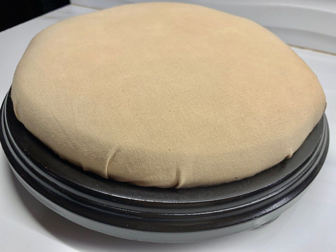 Round Cream Footstool With Dark Wood Base (Category: Other Home Furniture) located in Pateros City. Submitted by mcacompany (Listing ID 1278193685, Image 3). Description: Round Cream Footstool With Dark Wood Base Zoom into pictures minor scratches As it is Price firm.