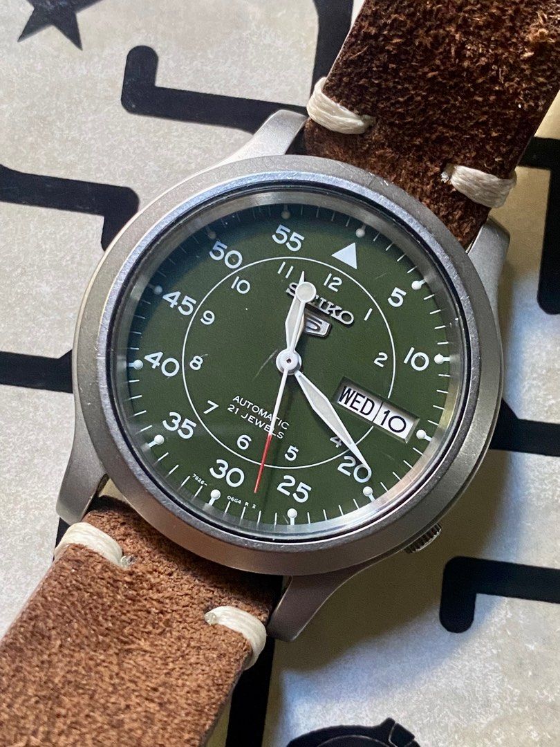 Seiko snk805 leather 2025 strap