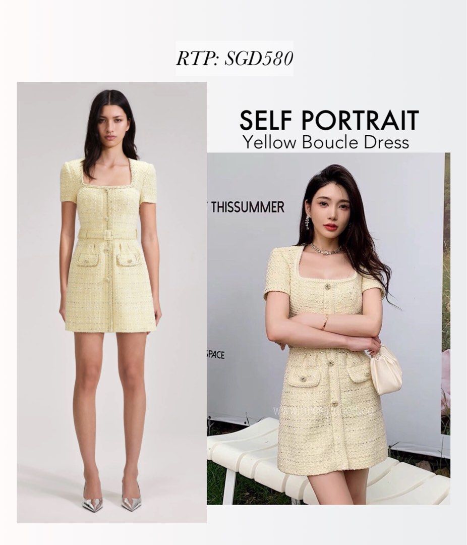 Yellow tweed dress 2025