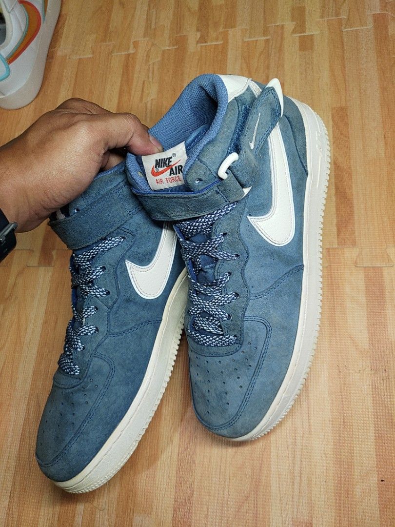 Suede Sneakers Nike Air Force Navy Suede Sepatu Nike Air Force Mid