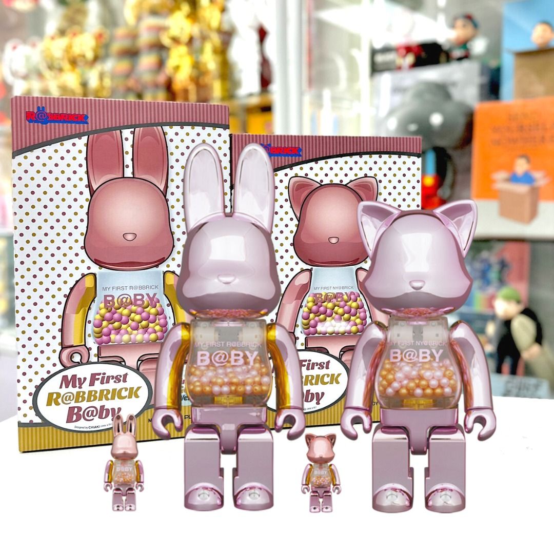 荔枝角門市現貨]Set of 2 MY FIRST R@BBRICK u0026 NY@BRICK B@BY 100％ u0026 400％ PINK GOLD  Ver.