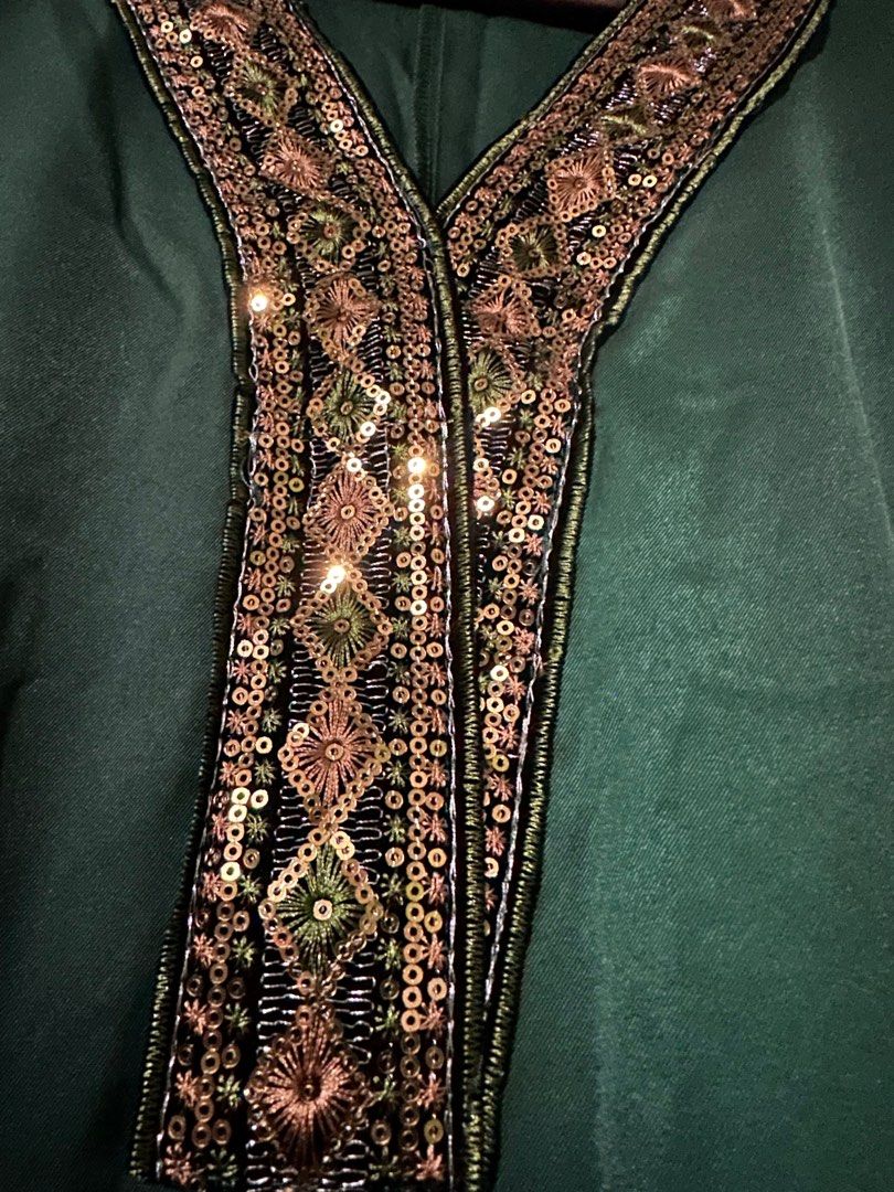Shein Emerald Green Muslim Dress/ Abaya/ United Nations, Women's Fashion,  Dresses & Sets, Dresses on Carousell