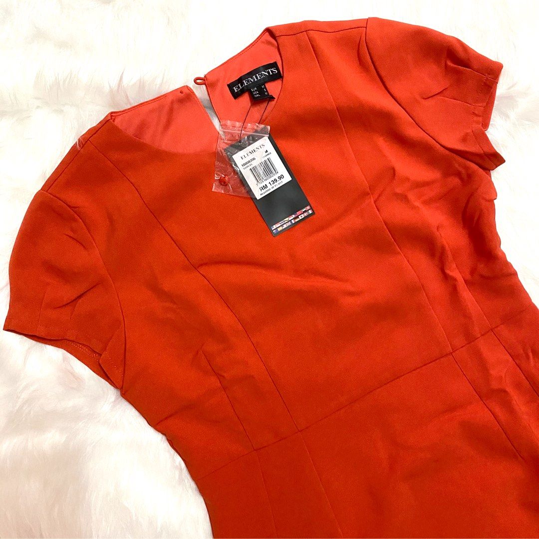 Orange colour online one piece dress