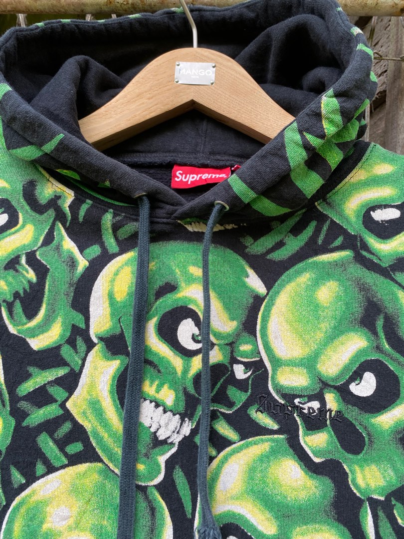 Supreme Skull Pile Hooded Sweatshirt Green SS18 (SS18SW41) Sizes S-L