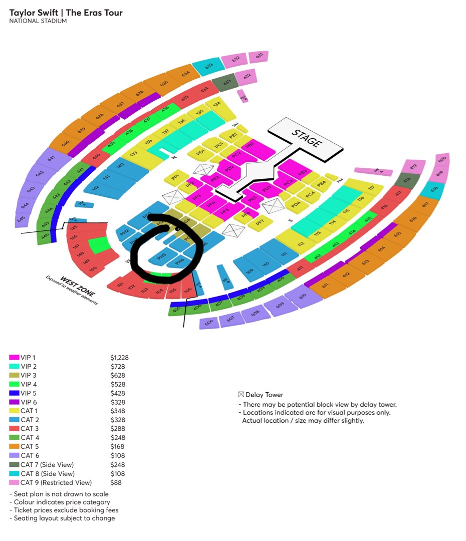 Taylor Swift 2024 Concert Cat 2 Ticket, Tickets & Vouchers, Event