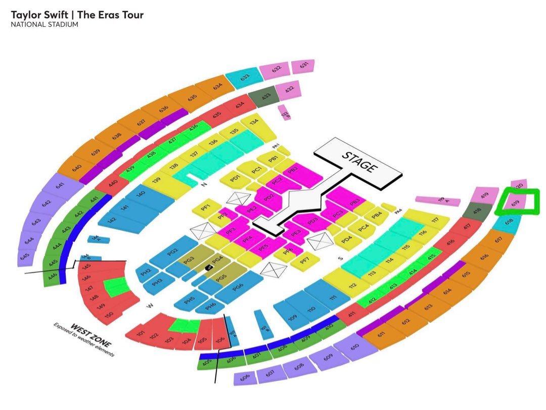 Taylor Swift The Eras Tour 08 Mar 2024 Cat 9 (Restricted View