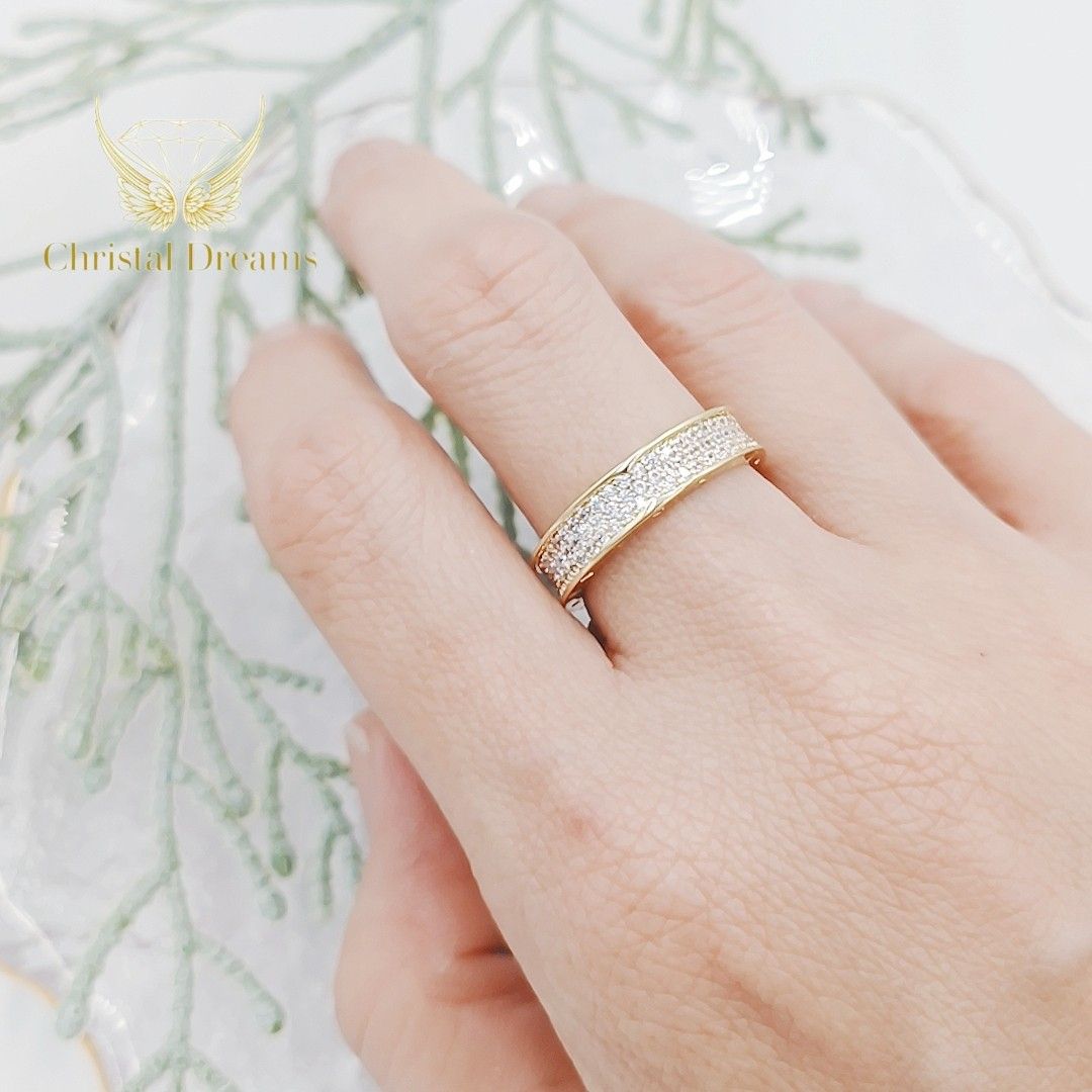 Tennis Gold Crystal Ring Women s Fashion Jewelry Organisers